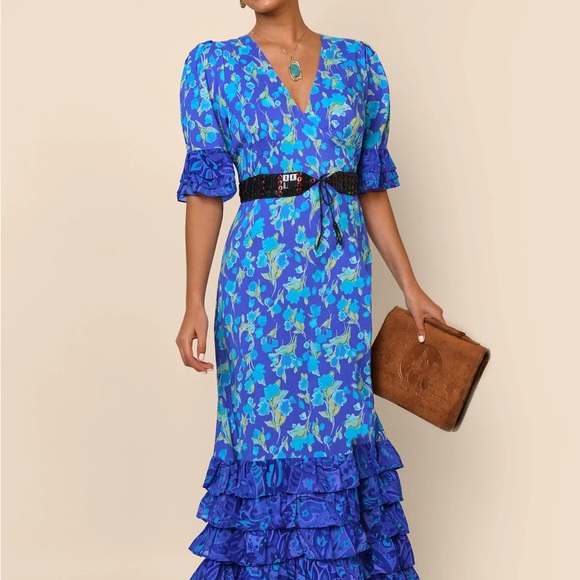 NWT Rixo Mari Tiered Maxi Dress
